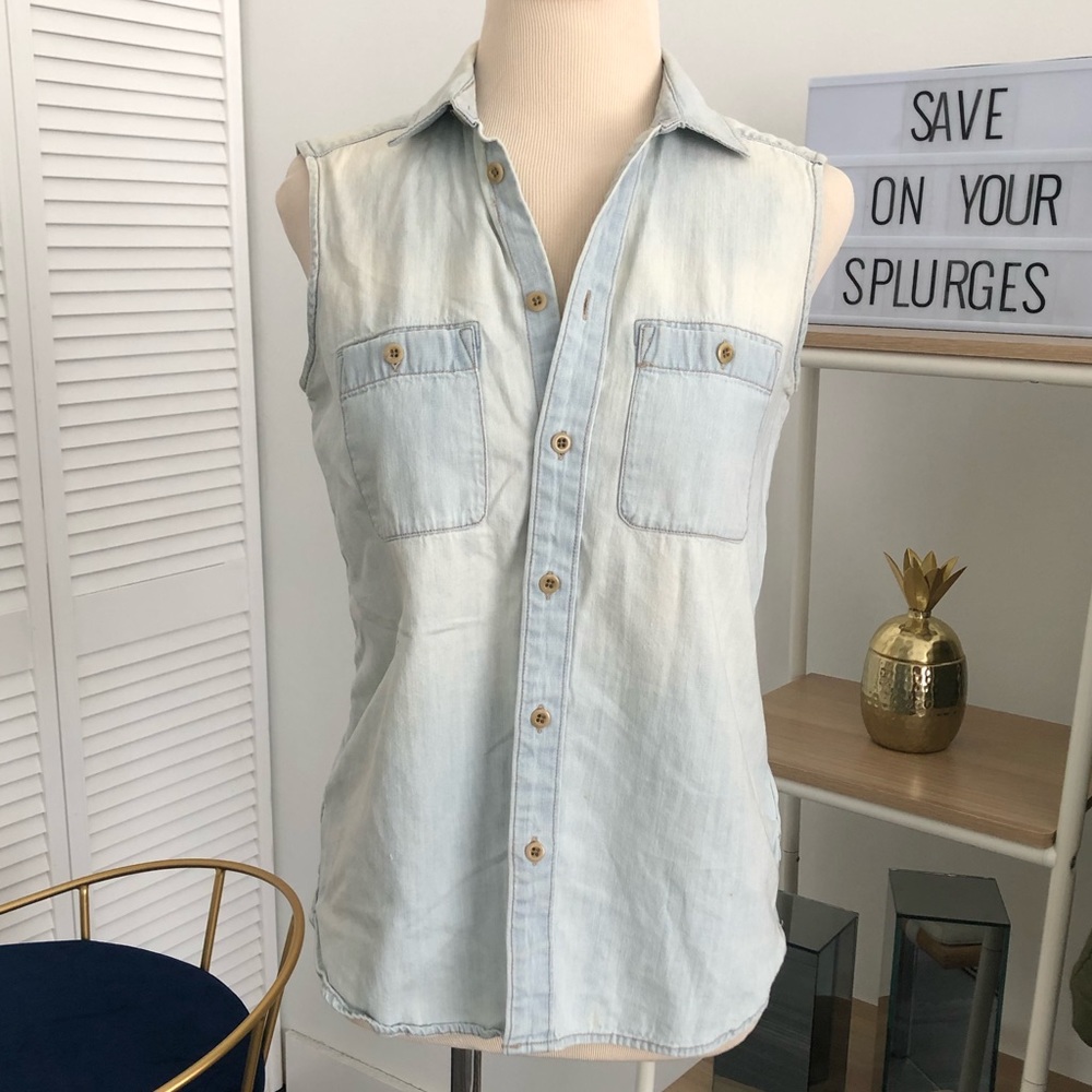 Madewell Denim Sleeveless Shirt